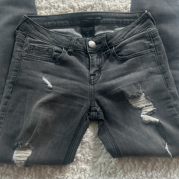 Sneak Peek women's charcoal denim skinny jeans - Picture 4 of 11